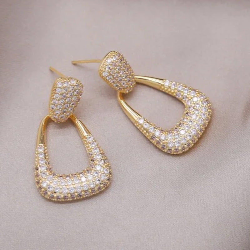 Olivia Pavé Drop Statement Earrings