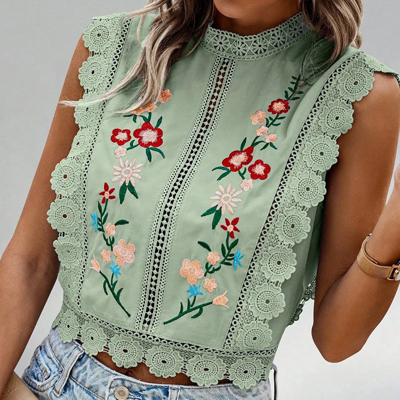 Vella Embroidered Crop