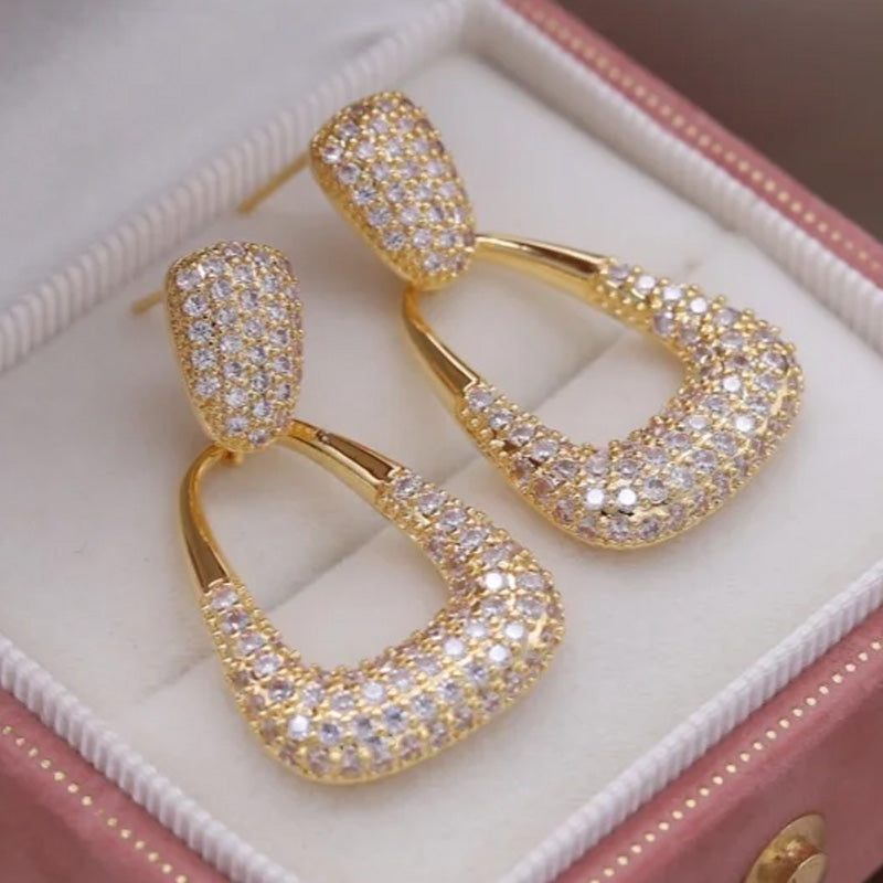 Olivia Pavé Drop Statement Earrings