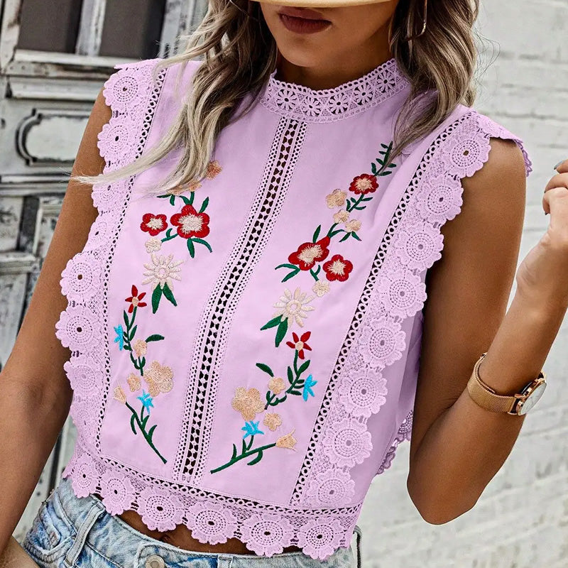 Vella Embroidered Crop