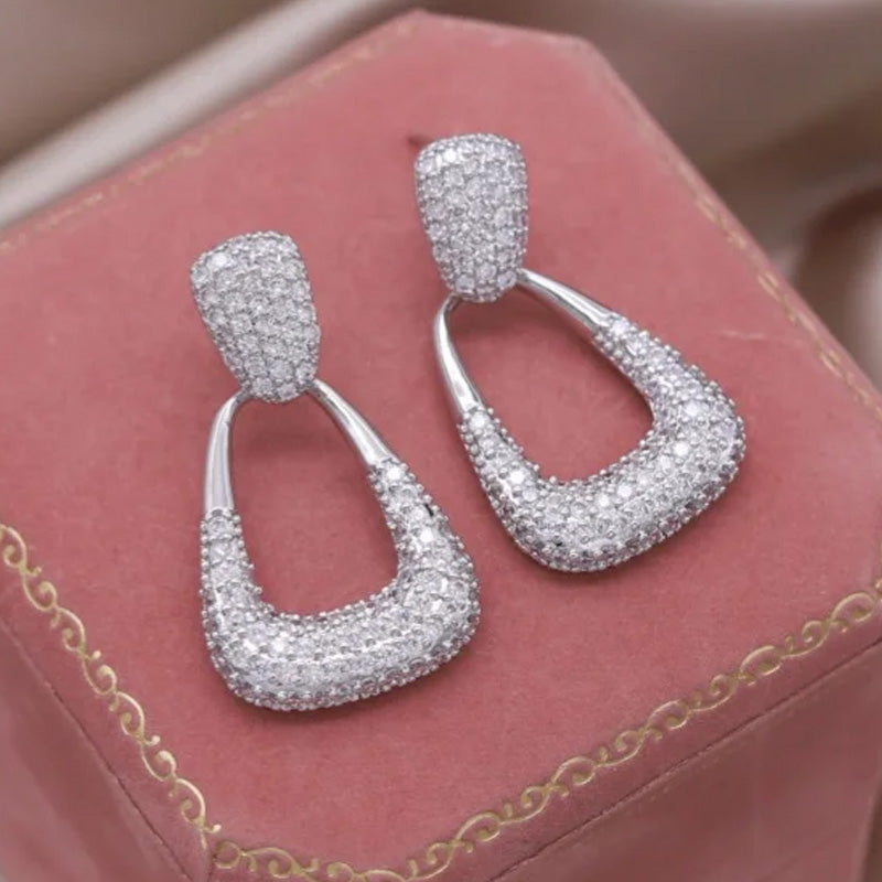 Olivia Pavé Drop Statement Earrings