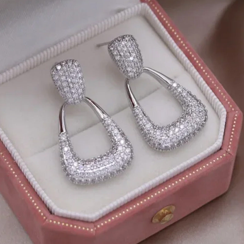 Olivia Pavé Drop Statement Earrings