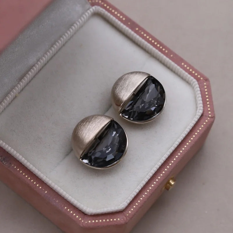 Harper Crystal Half-Moon Studs