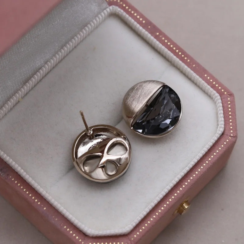 Harper Crystal Half-Moon Studs