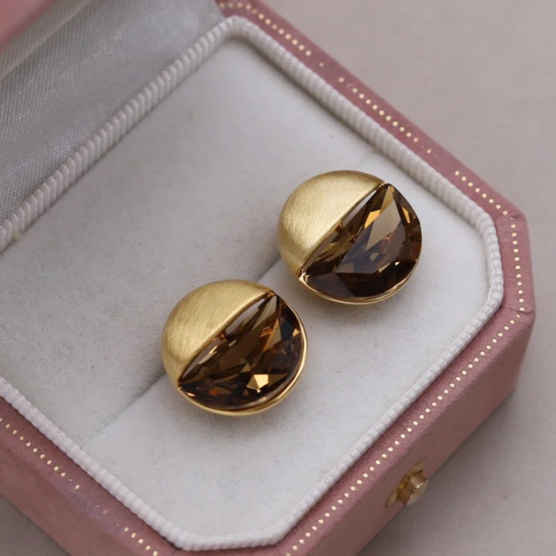 Harper Crystal Half-Moon Studs