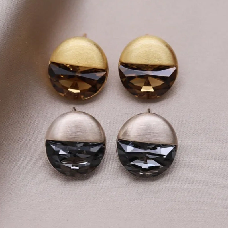 Harper Crystal Half-Moon Studs