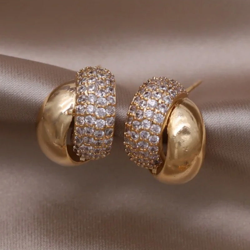 Bianca Pavé Huggie Earrings