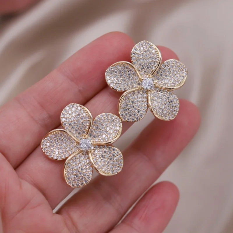 Alyssa Crystal Blossom Stud Earrings