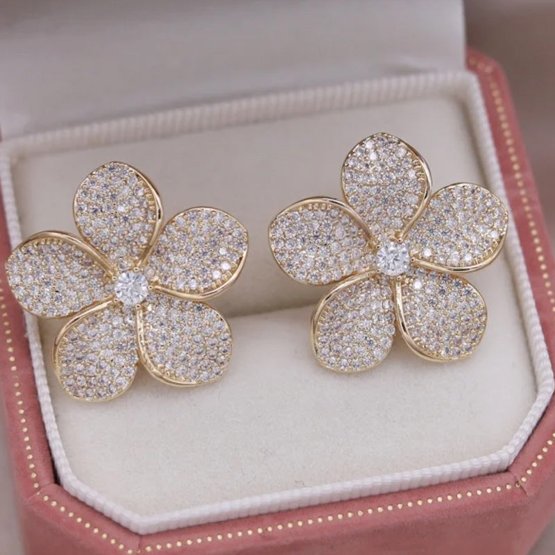 Alyssa Crystal Blossom Stud Earrings
