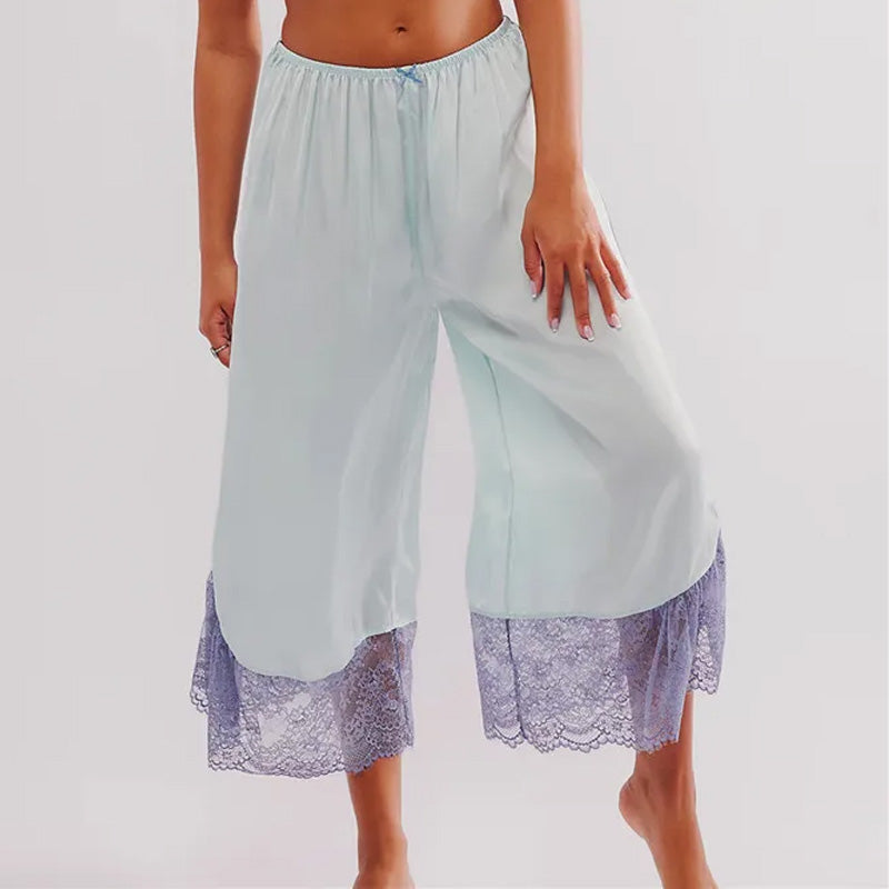 Isabella Lace Trim Palazzo Pants