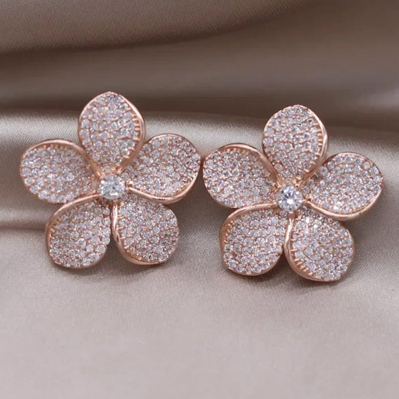 Alyssa Crystal Blossom Stud Earrings