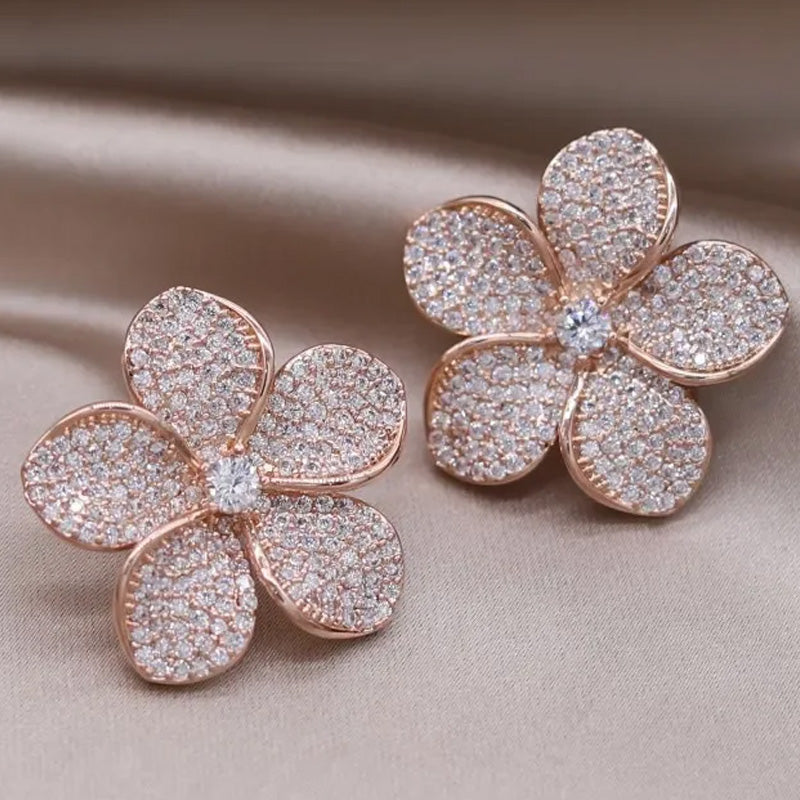 Alyssa Crystal Blossom Stud Earrings