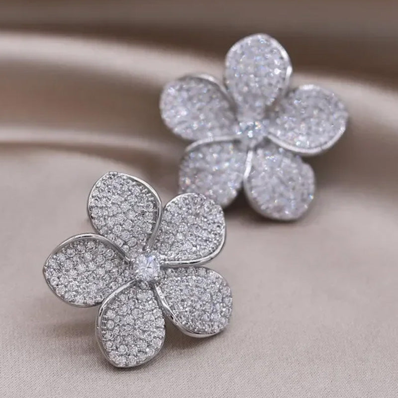 Alyssa Crystal Blossom Stud Earrings