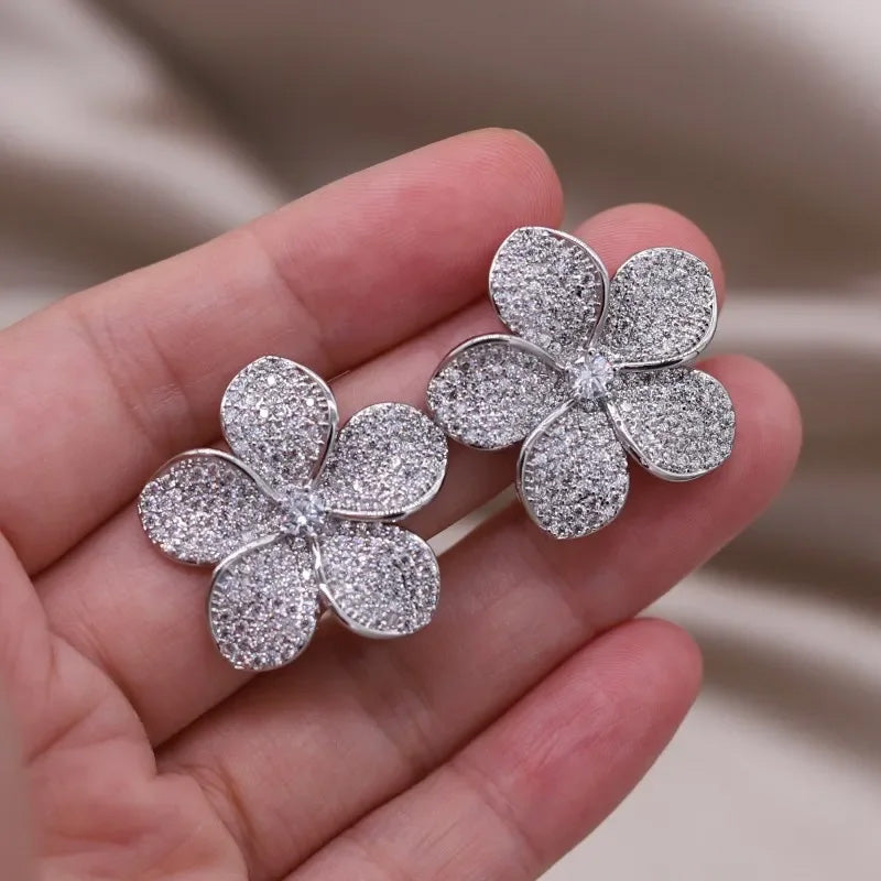 Alyssa Crystal Blossom Stud Earrings