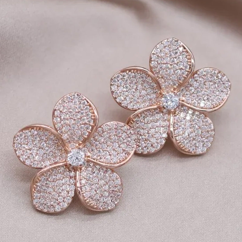 Alyssa Crystal Blossom Stud Earrings
