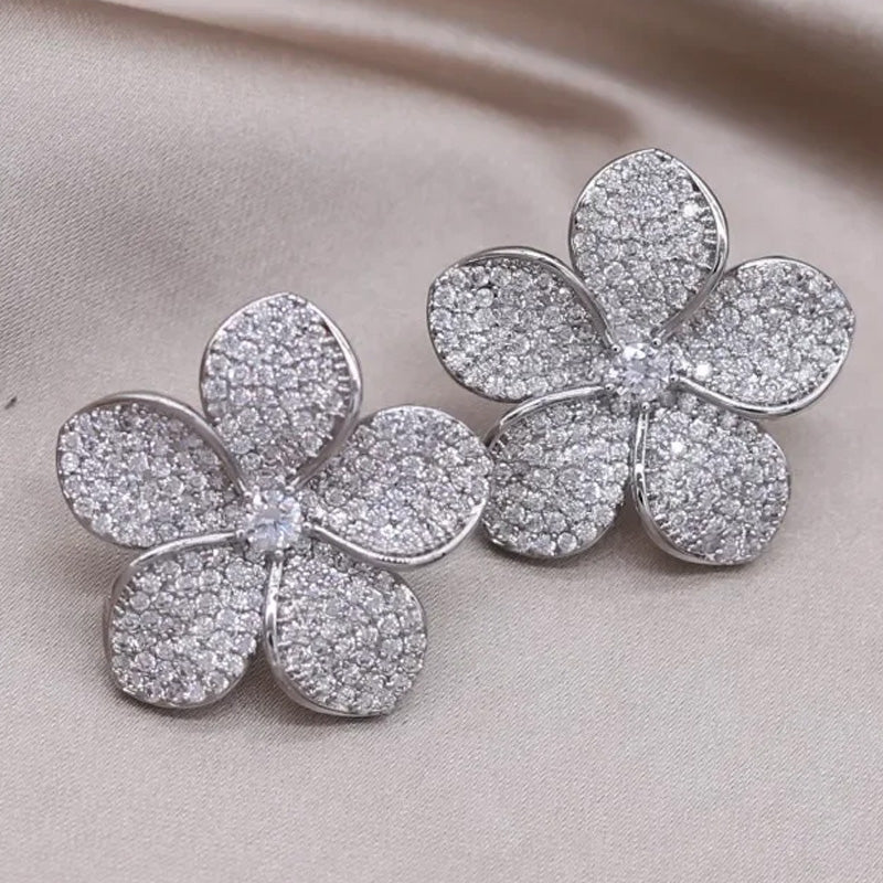 Alyssa Crystal Blossom Stud Earrings