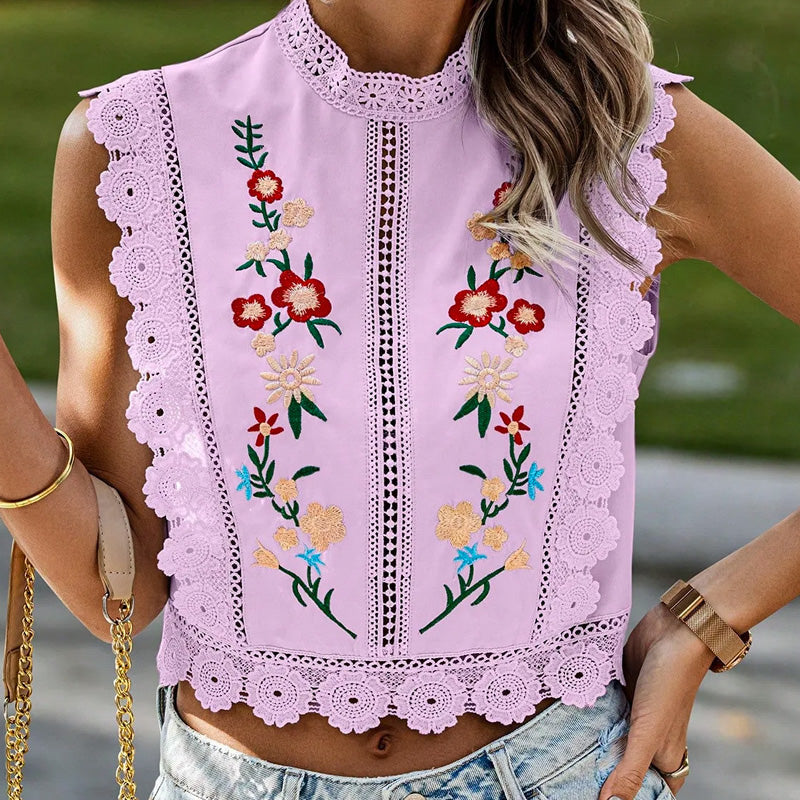 Vella Embroidered Crop
