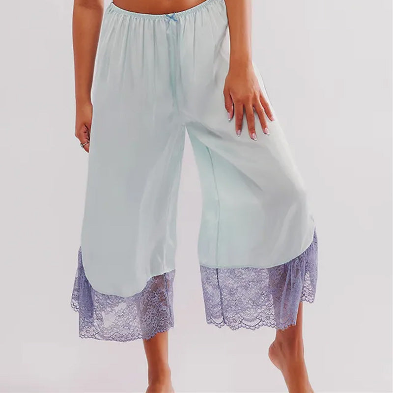 Isabella Lace Trim Palazzo Pants
