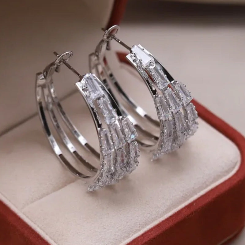 Chloe Crystal Hoop Earrings