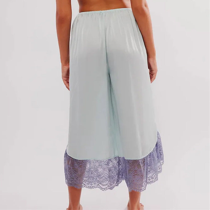 Isabella Lace Trim Palazzo Pants