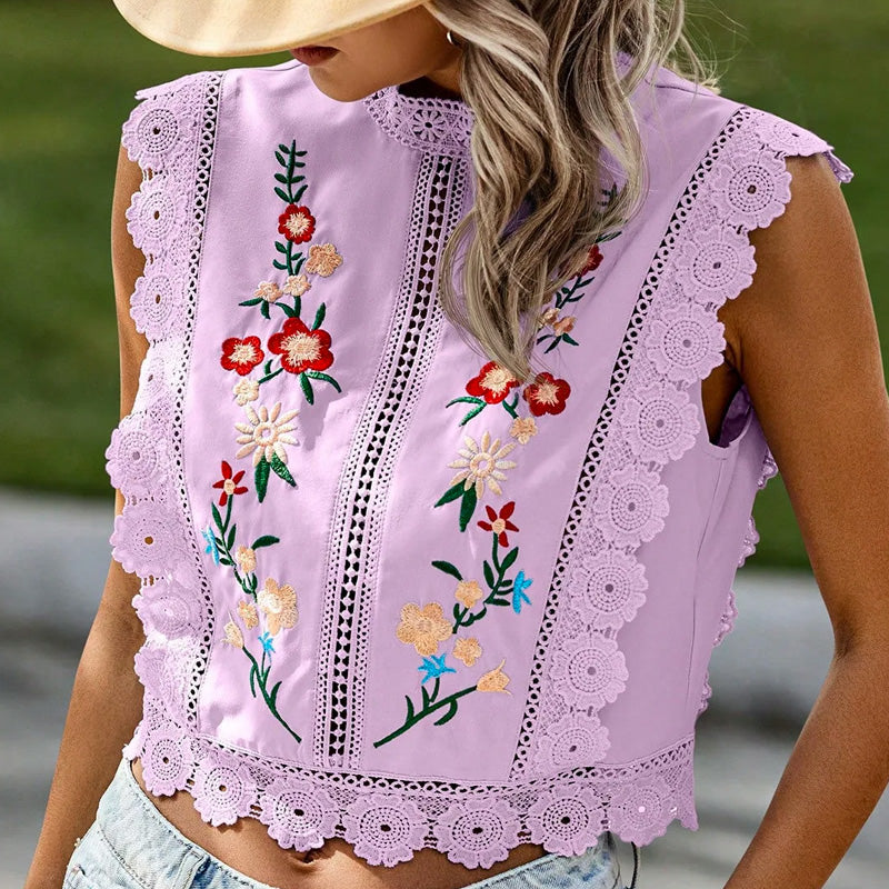 Vella Embroidered Crop