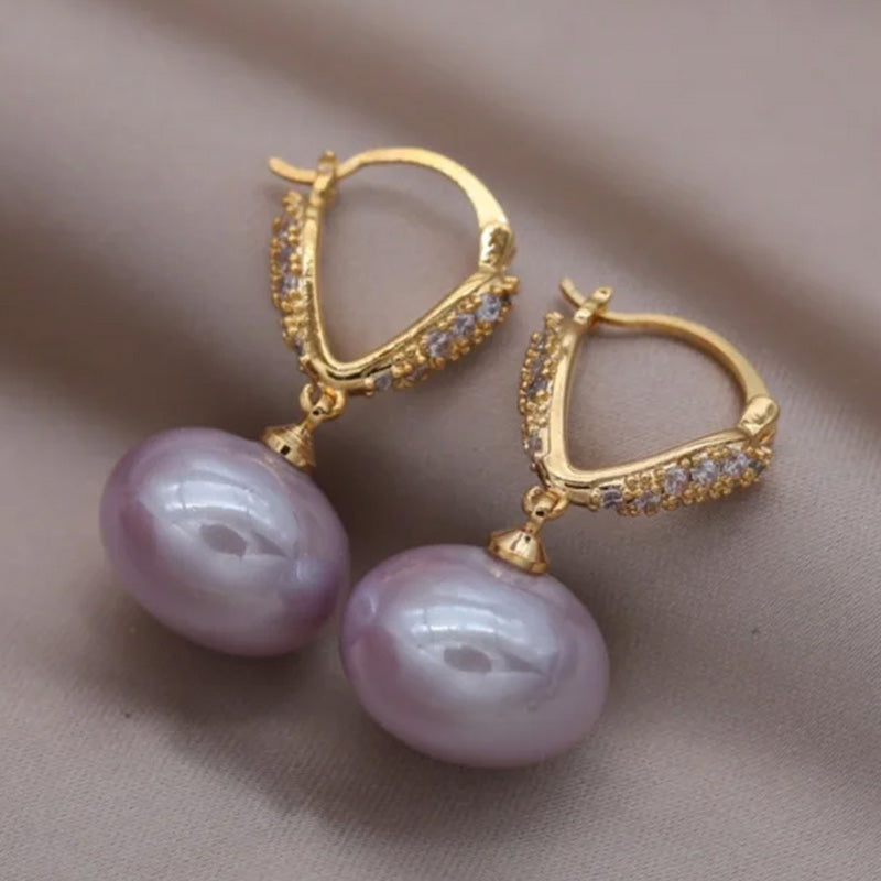 Matilda Pearl Charm Drop Earrings