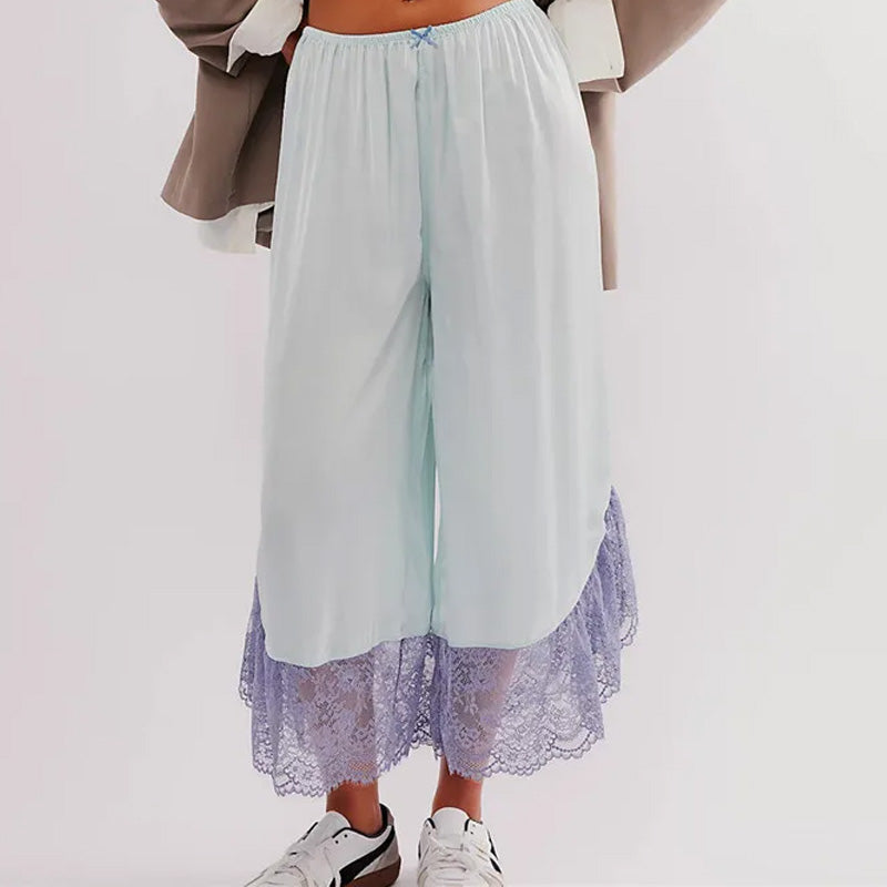 Isabella Lace Trim Palazzo Pants