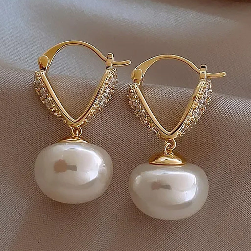 Matilda Pearl Charm Drop Earrings