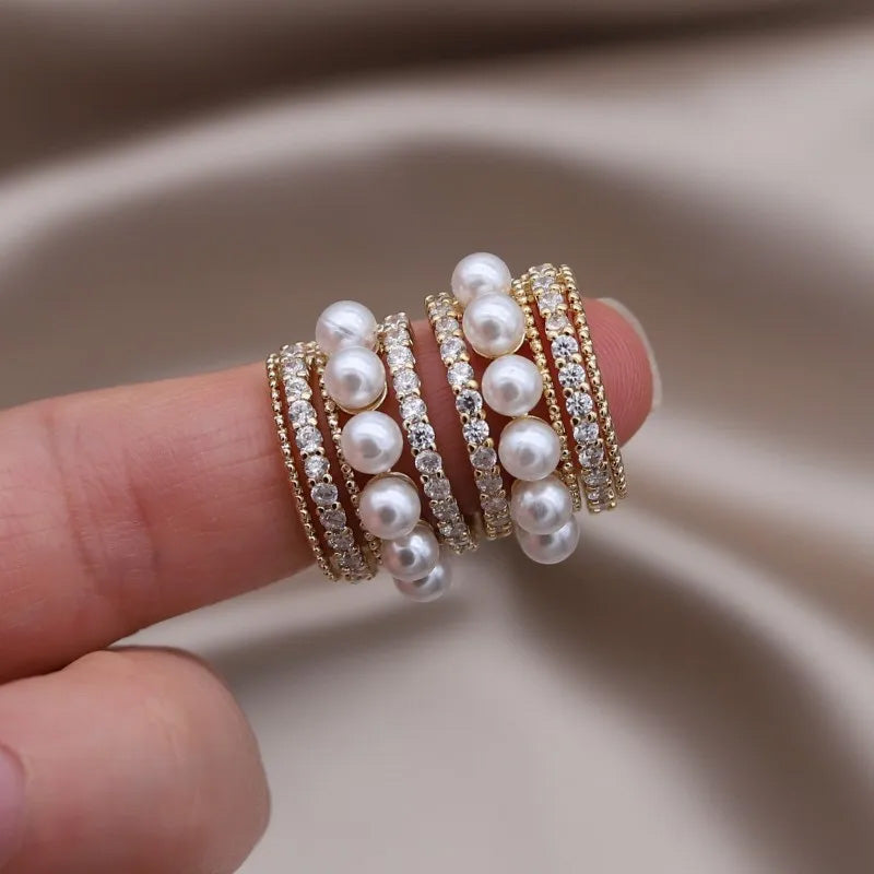 Isabella Pearl Pavé Huggie Earrings