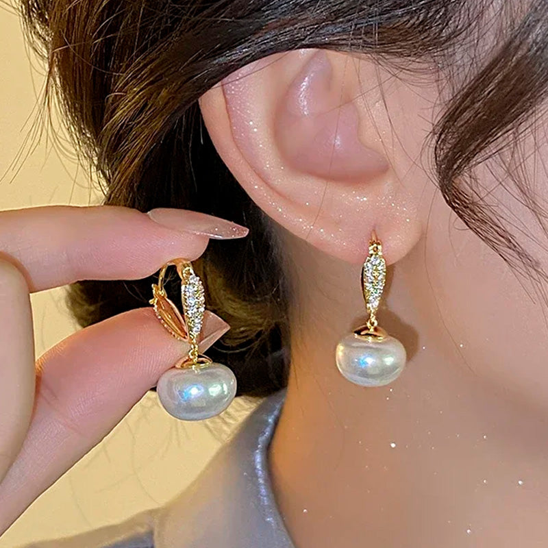 Matilda Pearl Charm Drop Earrings