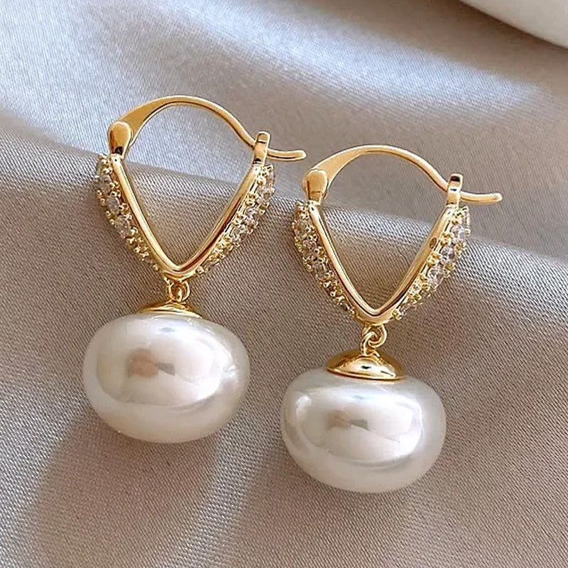 Matilda Pearl Charm Drop Earrings