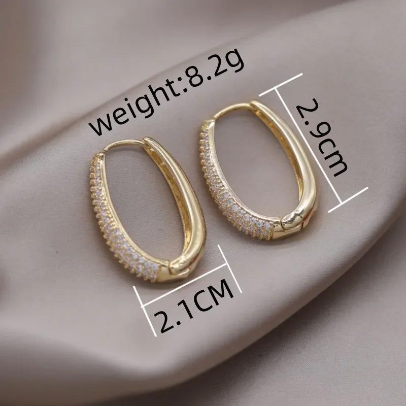 Harper Oval Pavé Hoop Earrings