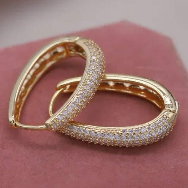 Harper Oval Pavé Hoop Earrings